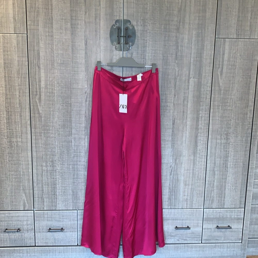 Zara‎ Wide Leg Satin Effect Trousers